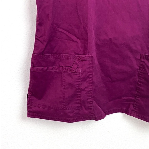 Cherokee Workwear Purple Scrub Top - Picture 3 of 7
